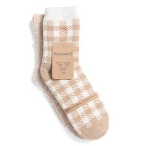 TIMBERLAND Brown 2pk Buffalo Check Cabin Socks